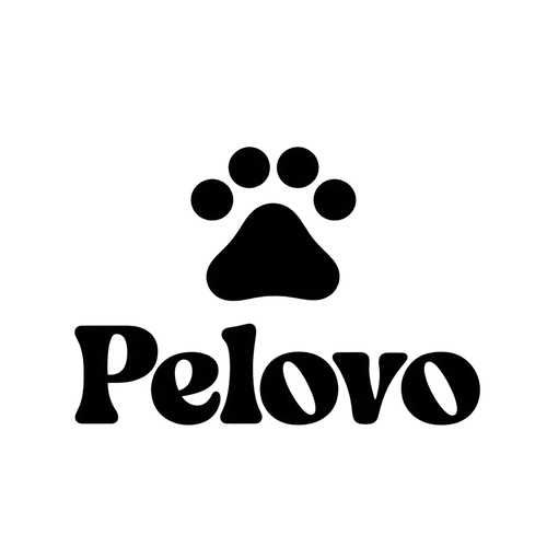 Logo Pelovo negro sin fondo: huella sobre el nombre